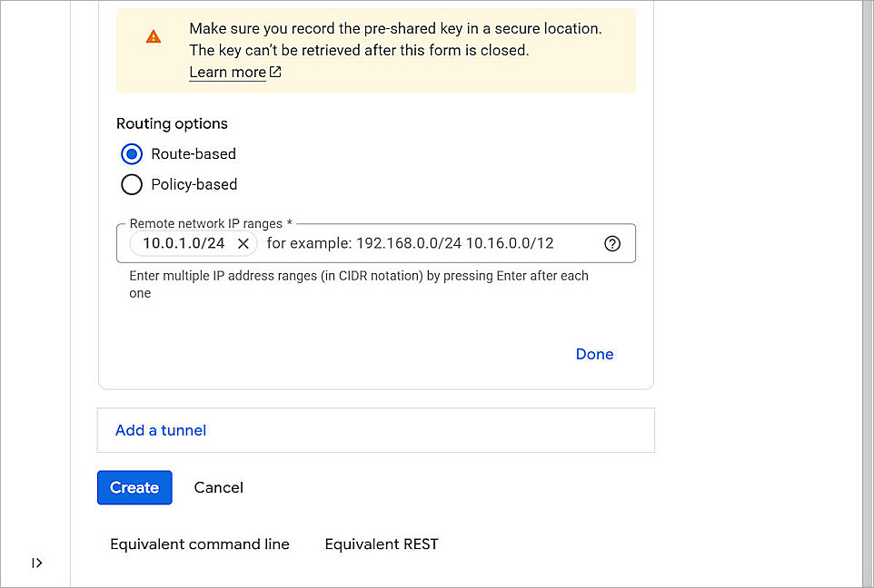 Screenshot of the Google Cloud configure 10
